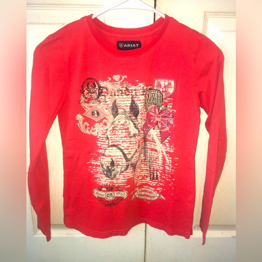 Ariat long sleeve kids printed t-shirt sz L